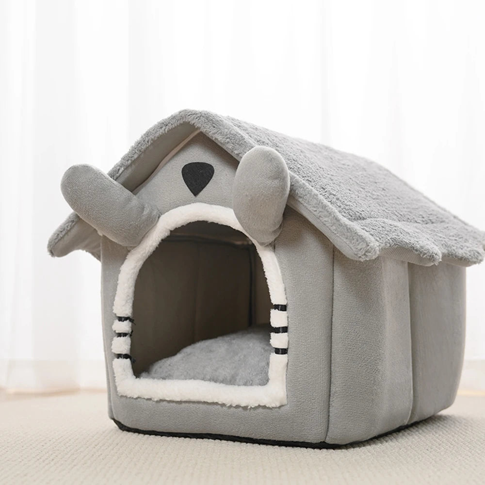 Winter Cat House Gray