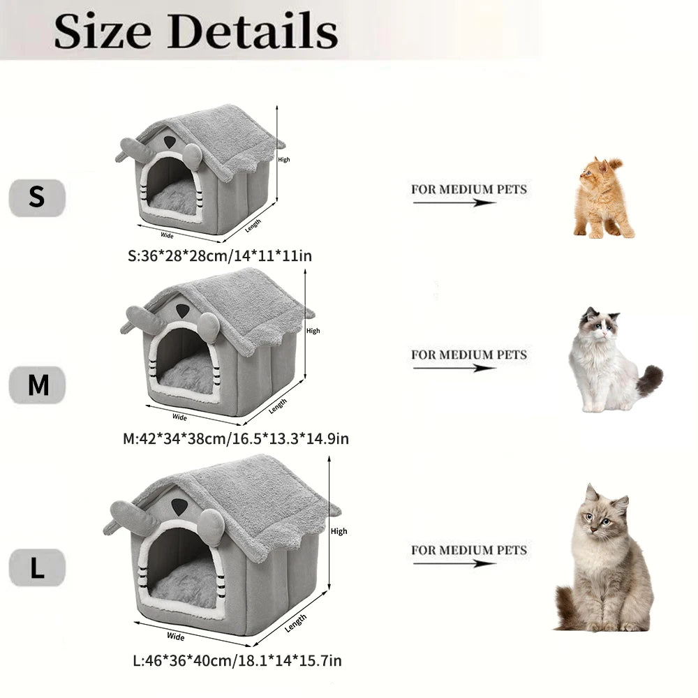 Winter Cat House Gray