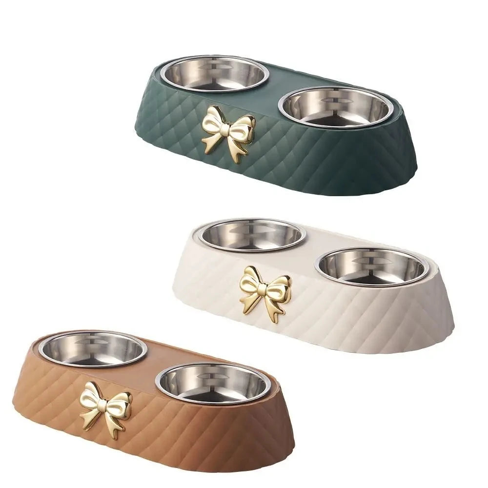 Bow-Tie Double Pet Bowl