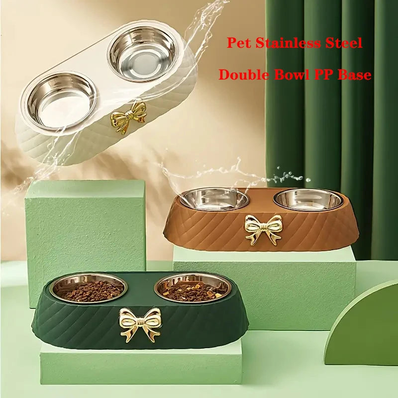 Bow-Tie Double Pet Bowl
