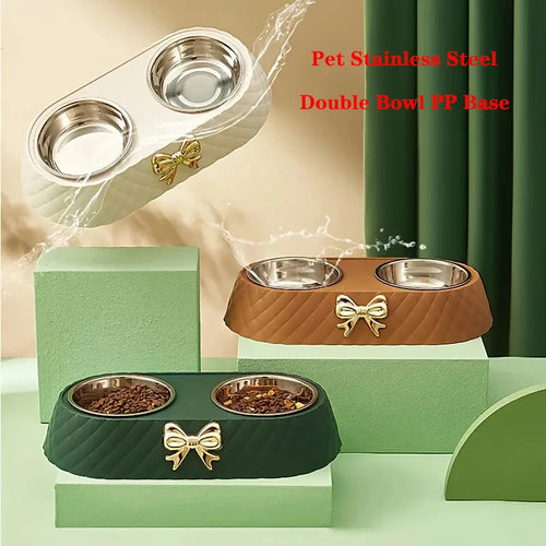 Bow-Tie Double Pet Bowl