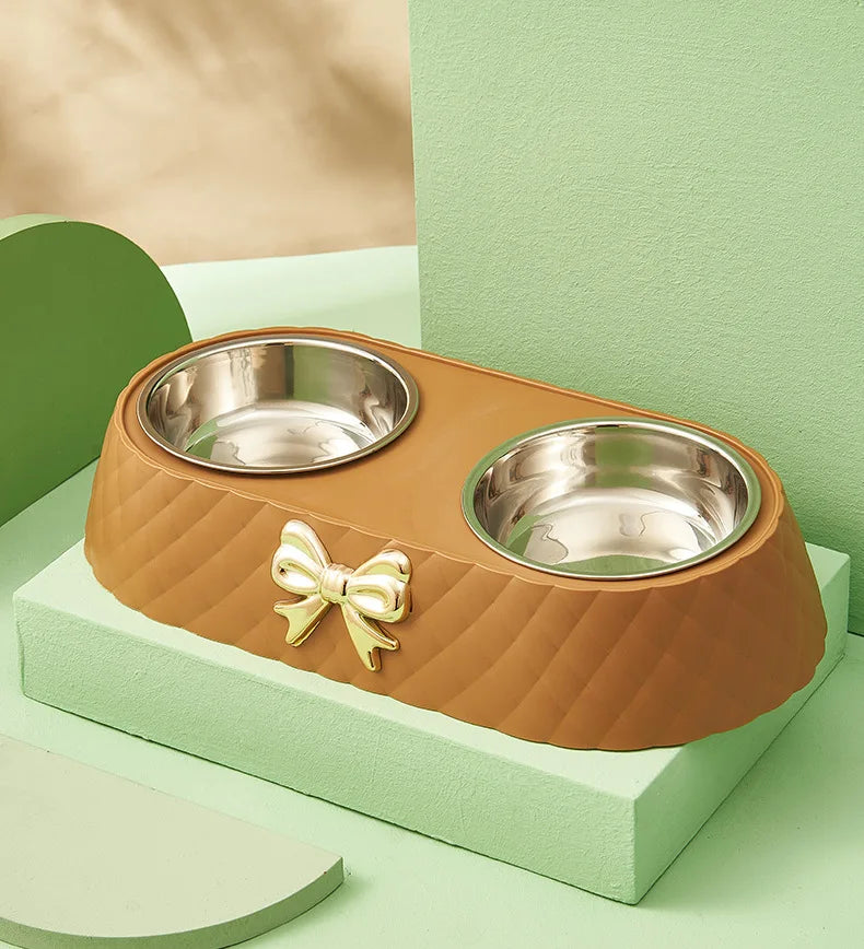 Bow-Tie Double Pet Bowl