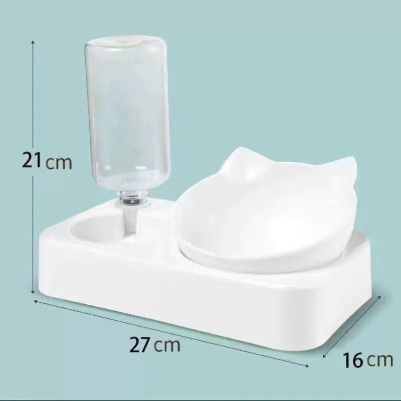 Dual-Purpose Pet Bowl - Tilted Design for Cervical Protection