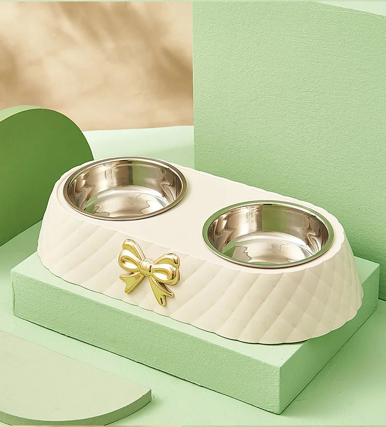 Bow-Tie Double Pet Bowl