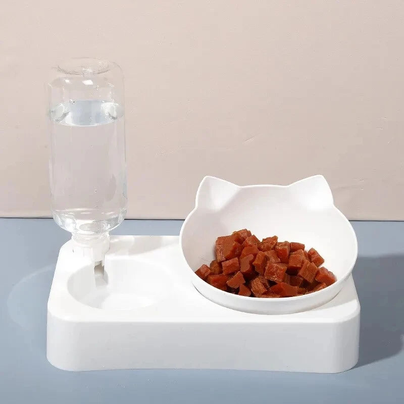 Dual-Purpose Pet Bowl - Tilted Design for Cervical Protection