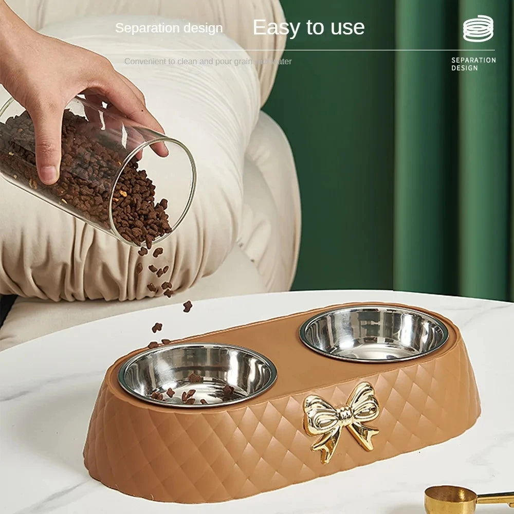 Bow-Tie Double Pet Bowl