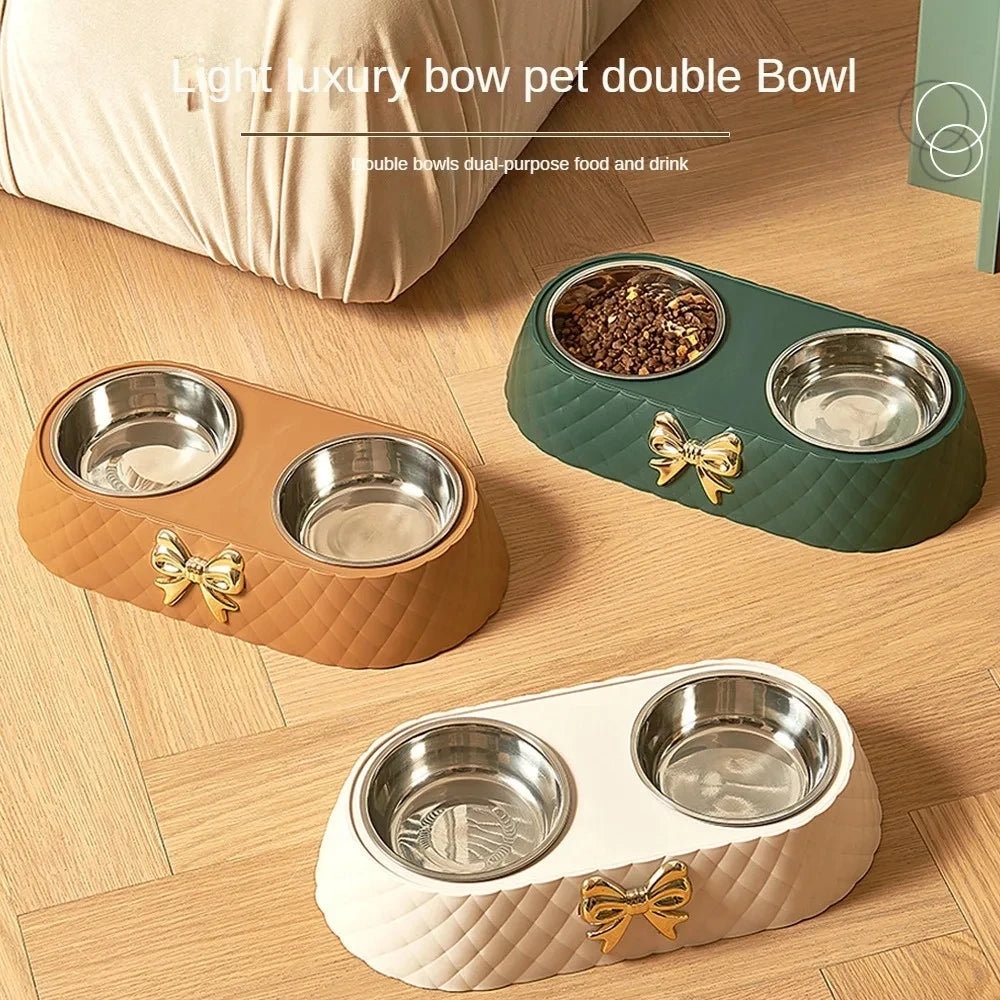 Bow-Tie Double Pet Bowl