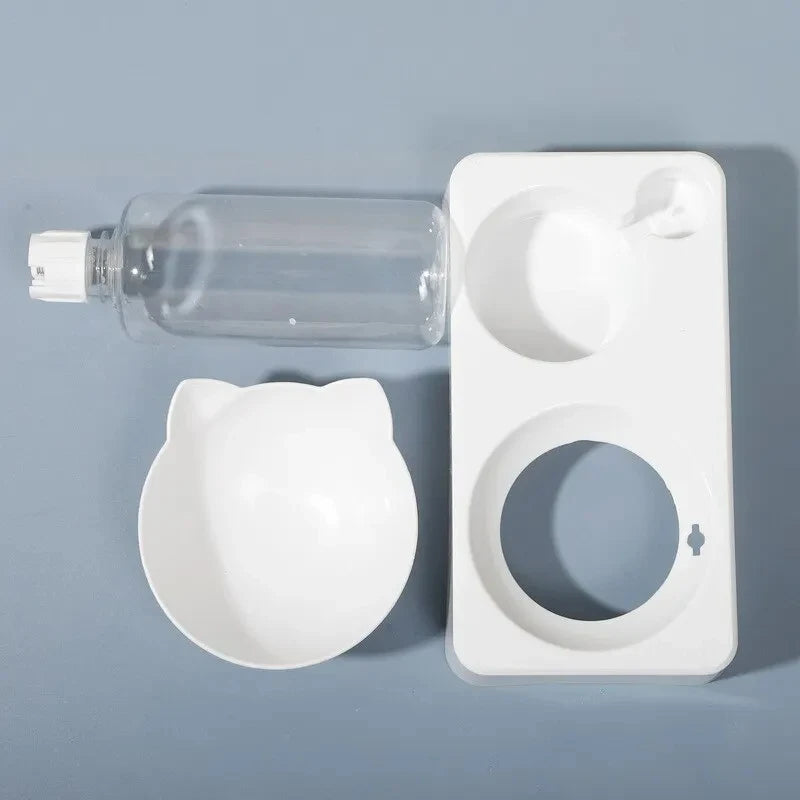 Dual-Purpose Pet Bowl - Tilted Design for Cervical Protection