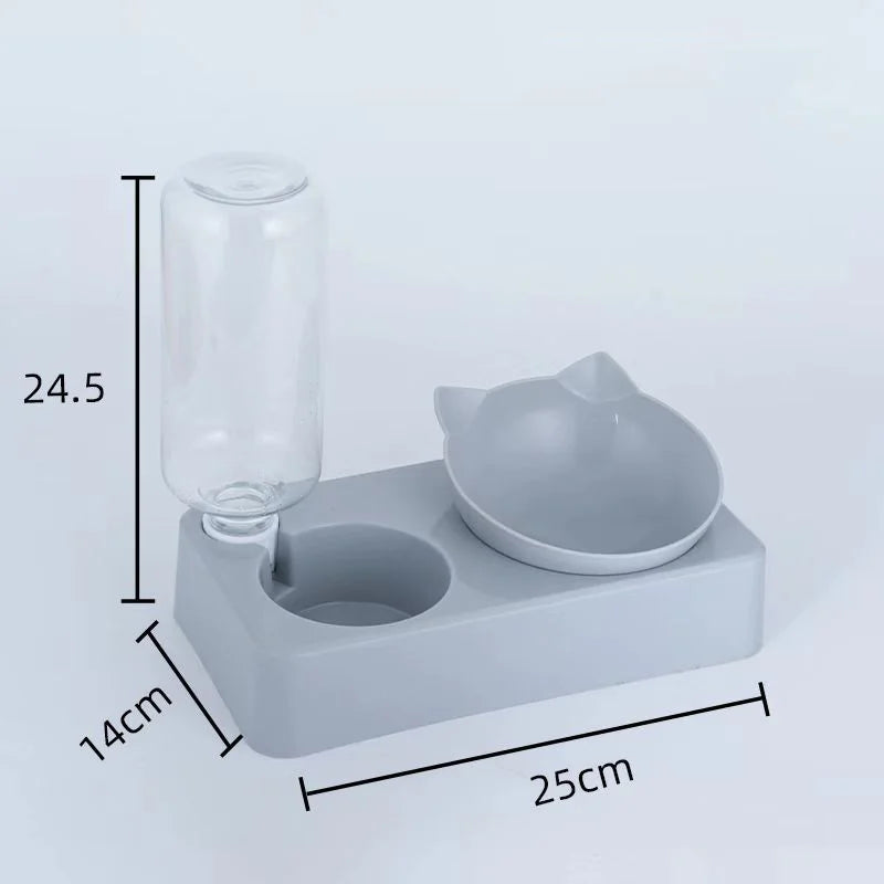 Dual-Purpose Pet Bowl - Tilted Design for Cervical Protection