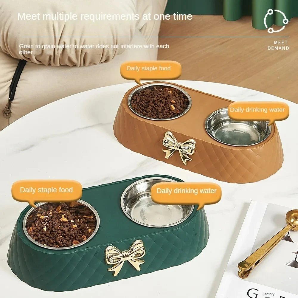 Bow-Tie Double Pet Bowl