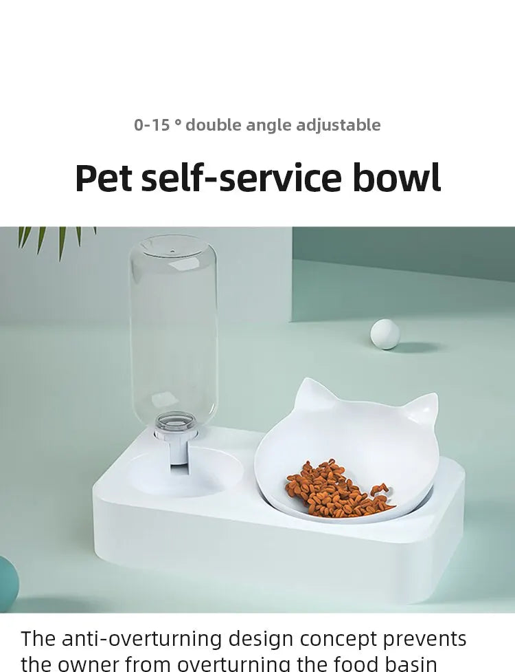Dual-Purpose Pet Bowl - Tilted Design for Cervical Protection