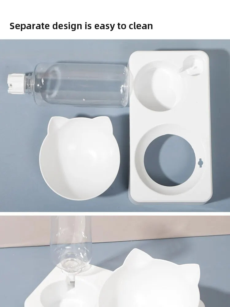 Dual-Purpose Pet Bowl - Tilted Design for Cervical Protection