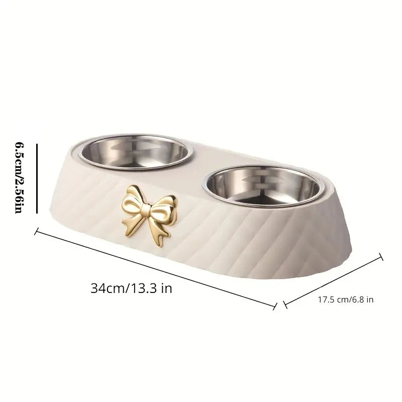 Bow-Tie Double Pet Bowl