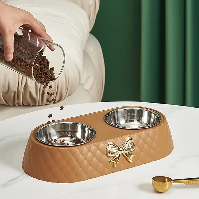 Bow-Tie Double Pet Bowl