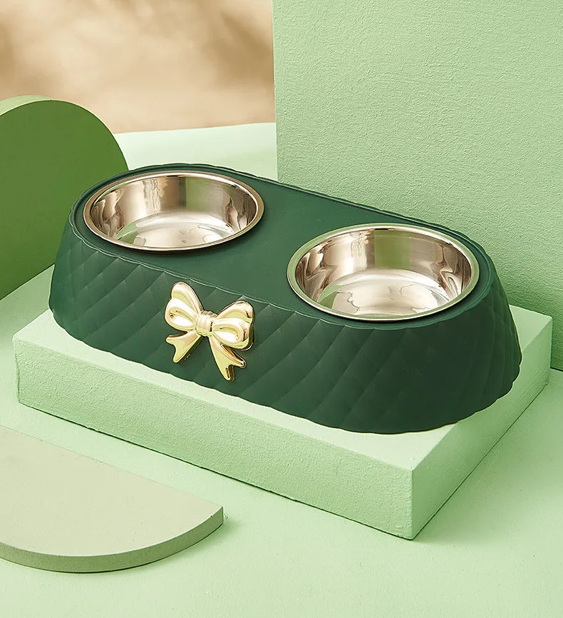 Bow-Tie Double Pet Bowl
